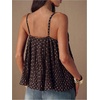image:imageMakeMeChic Womens Polka Dots Babydoll Peplum Tops Flowy Lace Trim Pleated Y2K Cute Cami Going Out TopBrown