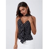 image:imageMakeMeChic Womens Polka Dots Halter Top Ruffle Backless Going Out Top with ScarfMulticolor