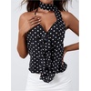 image:imageMakeMeChic Womens Polka Dots Halter Top Ruffle Backless Going Out Top with ScarfMulticolor