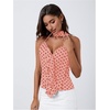 image:imageMakeMeChic Womens Polka Dots Halter Top Ruffle Backless Going Out Top with ScarfWatermelon Pink