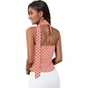 image:imageMakeMeChic Womens Polka Dots Halter Top Ruffle Backless Going Out Top with ScarfWatermelon Pink
