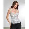 image:imageMakeMeChic Womens Polka Dots Halter Tops Going Out Ruffle Shirred Tank TopsWhite