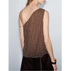 image:imageMakeMeChic Womens Polka Dots Off The Shoulder Top Chiffon Metal Decor Going Out TopsCoffee Brown