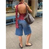 image:imageMakeMeChic Womens Polka Dots One Shoulder Tank Tops Sleeveless Fitted Y2K Summer Top with ScarfRed