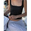 image:imageMakeMeChic Womens Polka Dots Square Neck Crop Tank Top Y2k Sleeveless Fitted Summer Going Out TopsBlack