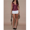image:imageMakeMeChic Womens Polka Dots Tank Tops Deep V Neck Sleeveless Backless Silk Satin TopBurgundy