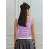image:imageMakeMeChic Womens Rhinestone Sleeveless Y2k Crop Tank Top Sparkly Fitted Square Neck Top Summer Going Out TopsMauve Purple