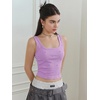 image:imageMakeMeChic Womens Rhinestone Sleeveless Y2k Crop Tank Top Sparkly Fitted Square Neck Top Summer Going Out TopsMauve Purple