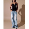 image:imageMakeMeChic Womens Sequin Babydoll Tank Top Peplum Flowy Spaghetti Strap Y2k Cute Cami Going Out TopsBlack