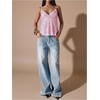 image:imageMakeMeChic Womens Sequin Babydoll Tank Top Peplum Flowy Spaghetti Strap Y2k Cute Cami Going Out TopsLight Pink
