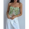 image:imageMakeMeChic Womens Sequin Sparkly Halter Crop Tops Fringe Open Back Split Summer Party TopGreen B