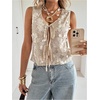 image:imageMakeMeChic Womens Sequin Sparkly Vest V Neck Tie Front Sleeveless Going Out Tank Tops Concert OutfitsApricot
