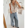 image:imageMakeMeChic Womens Sequin Sparkly Vest V Neck Tie Front Sleeveless Going Out Tank Tops Concert OutfitsApricot
