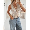 image:imageMakeMeChic Womens Sequin Sparkly Vest V Neck Tie Front Sleeveless Going Out Tank Tops Concert OutfitsApricot