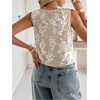 image:imageMakeMeChic Womens Sequin Sparkly Vest V Neck Tie Front Sleeveless Going Out Tank Tops Concert OutfitsApricot