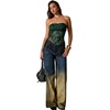 image:imageMakeMeChic Womens Sequin Tube Top Fringe Y2K Tassel Mesh Sheer Rave Sparkly Party TopsDark Green