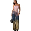 image:imageMakeMeChic Womens Sequin Tube Top Fringe Y2K Tassel Mesh Sheer Rave Sparkly Party TopsPink