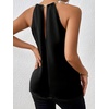 image:imageMakeMeChic Womens Sleeveless Chain Halter Top Keyhole Back Dressy Work Tank TopsBlack