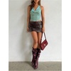 image:imageMakeMeChic Womens Sparkly Halter Tops Backless Cowl Neck Going Out Rave TopsGreen