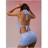 image:imageMakeMeChic Womens Sparkly Sequin Draped Halter Top Tie Backless Party Y2K Tank TopsBlue