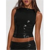 image:imageMakeMeChic Womens Sparkly Sequin Tops Y2k Going Out Rave Top Sleeveless Crop Tank TopsBlack