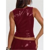 image:imageMakeMeChic Womens Sparkly Sequin Tops Y2k Going Out Rave Top Sleeveless Crop Tank TopsBurgundy