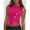 image:imageMakeMeChic Womens Sparkly Sequin Tops Y2k Going Out Rave Top Sleeveless Crop Tank TopsHot Pink