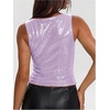 image:imageMakeMeChic Womens Sparkly Sequin Tops Y2k Going Out Rave Top Sleeveless Crop Tank TopsMauve Purple