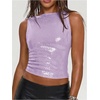 image:imageMakeMeChic Womens Sparkly Sequin Tops Y2k Going Out Rave Top Sleeveless Crop Tank TopsMauve Purple