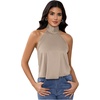 image:imageMakeMeChic Womens Summer Satin Silk Backless Halter Tank Tops High Neck Sleeveless Classy Cute Going Out TopApricot a