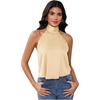 image:imageMakeMeChic Womens Summer Satin Silk Backless Halter Tank Tops High Neck Sleeveless Classy Cute Going Out TopBeige