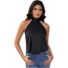 image:imageMakeMeChic Womens Summer Satin Silk Backless Halter Tank Tops High Neck Sleeveless Classy Cute Going Out TopBlack
