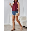 image:imageMakeMeChic Womens Summer Satin Silk Backless Halter Tank Tops High Neck Sleeveless Classy Cute Going Out TopBurgundy a