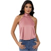 image:imageMakeMeChic Womens Summer Satin Silk Backless Halter Tank Tops High Neck Sleeveless Classy Cute Going Out TopDusty Pink a
