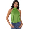 image:imageMakeMeChic Womens Summer Satin Silk Backless Halter Tank Tops High Neck Sleeveless Classy Cute Going Out TopGreen