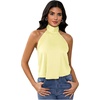 image:imageMakeMeChic Womens Summer Satin Silk Backless Halter Tank Tops High Neck Sleeveless Classy Cute Going Out TopLight Yellow
