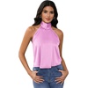 image:imageMakeMeChic Womens Summer Satin Silk Backless Halter Tank Tops High Neck Sleeveless Classy Cute Going Out TopLilac Purple