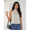 image:imageMakeMeChic Womens Summer Satin Silk Backless Halter Tank Tops High Neck Sleeveless Classy Cute Going Out TopPolka Dots Apricot