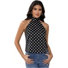 image:imageMakeMeChic Womens Summer Satin Silk Backless Halter Tank Tops High Neck Sleeveless Classy Cute Going Out TopPolka Dots Black