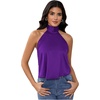 image:imageMakeMeChic Womens Summer Satin Silk Backless Halter Tank Tops High Neck Sleeveless Classy Cute Going Out TopPurple