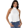 image:imageMakeMeChic Womens Summer Satin Silk Backless Halter Tank Tops High Neck Sleeveless Classy Cute Going Out TopWhite
