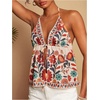 image:imageMakeMeChic Womens Tropical Halter Tank Tops Tie Backless Summer Boho Camisole Crop TopsMulticolor