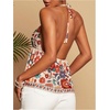 image:imageMakeMeChic Womens Tropical Halter Tank Tops Tie Backless Summer Boho Camisole Crop TopsMulticolor