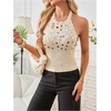 image:imageMakeMeChic Womens Y2K Sequin Halter Tank Top Going Out Sparkly Knit Cami Shirts Summer Sexy Sleeveless TopsApricot
