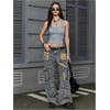 image:imageMakeMeChic Womens Y2k Grommet Eyelet Halter Tank Tops Going Out Backless Sleeveless Tops Basic Cami Crop StreetwearGrey B