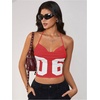 image:imageMakeMeChic Womens Y2k Tops Wolrd Cup Backless Jersey Shirts Summer Halter Draped Tank Crop TopsOrange