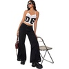 image:imageMakeMeChic Womens Y2k Tops Wolrd Cup Backless Jersey Shirts Summer Halter Draped Tank Crop TopsWhite Black
