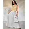 image:imageWomens Floral Tie Front Vest Outerwear Sleeveless V Neck VestsYellow