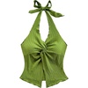 image:imageMakeMeChic Womens Backless Halter Tank Top Twist Sexy Cute Summer Going Out TopsGreen