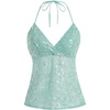 image:imageMakeMeChic Womens Glitter Sequin Mesh Sheer Halter Top Summer Tie Backless Y2K Concert Crop TopsGreen